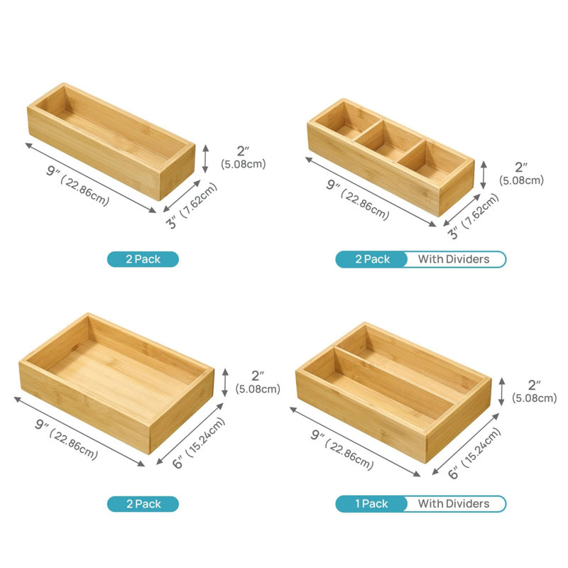 Bamboo Rectangle Utensil Storage Set