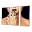 Visage de femme avec maquillage noir et manucure IV - ensemble d'art mural sur toile Glam-1446982334-1446982330