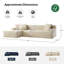 Canapé en nuage compressé avec coussin de 90 po sans assemblage requis-1845714487