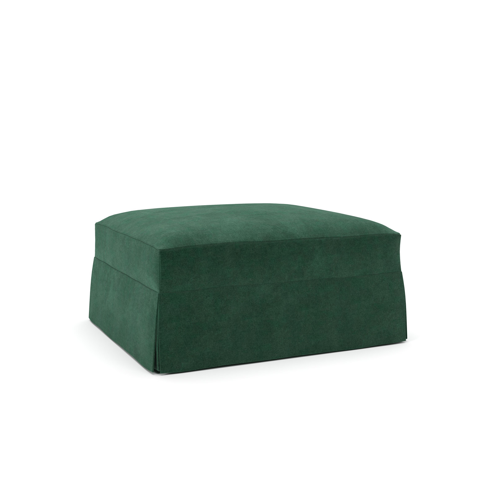 Lucia Upholstered Ottoman, Bella Hunter Performance Velvet
