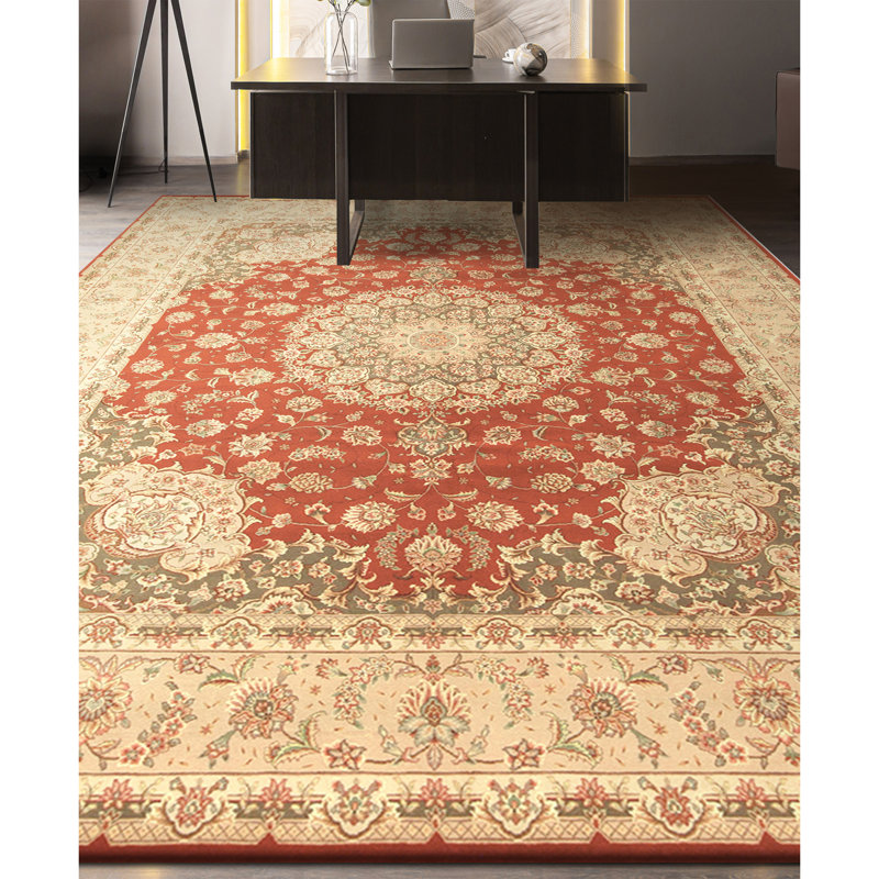 Tapis rectangulaire en laine noué à la main