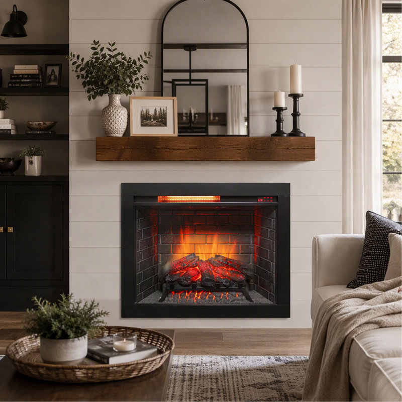 Cheminée électrique infrarouge avec insert décoratif amovible, chauffage à panneau tactile pour la décoration intérieure