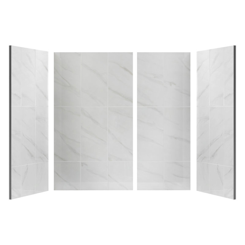 Composite Shower Wall Panel Surround - Seamless 60" Back Wall, 60" H x 60" W x 32" D