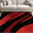 1PC Bold Red Black Abstract Stripe area rugs for Living Room, Soft and Comfortable, Suitable for all seasons, easy-to-maintain, machine washable Indoor floor mat, Under Table Farmhouse suitable for dining room, bedroom, home office, entryway,-857328834