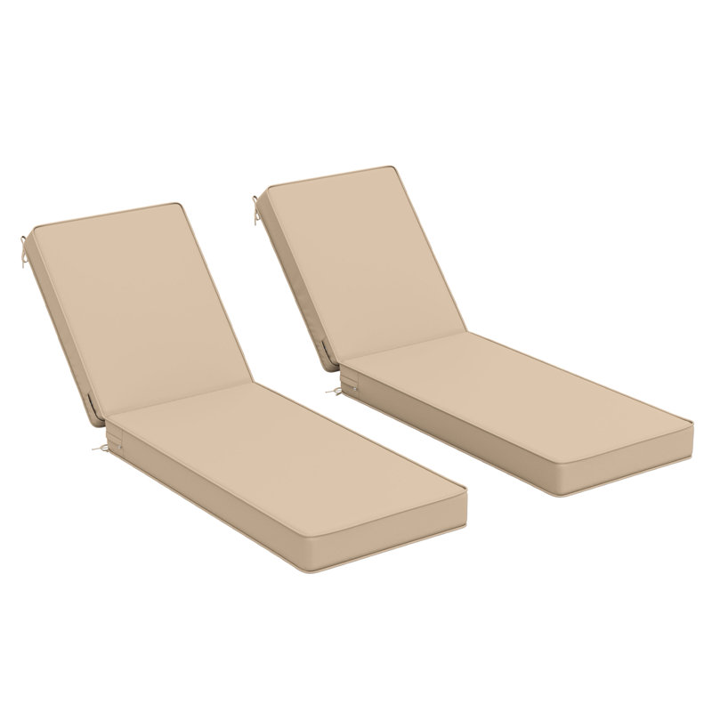 Coussin de chaise longue d'extérieur Wynee, L 25,8 po x P 79,75 po, Sable