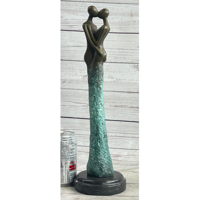 Masinissa Modern Art Bronze Statue Sculpture Of Kissing Embracing Romantic Couple Lovers Anniversary