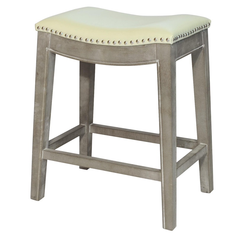 Ipswich Upholstered Counter Stool, Beige, Mystique Gray, Bonded Leather