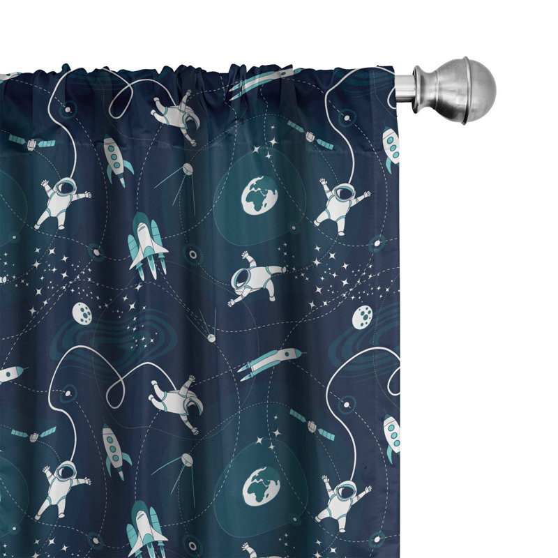Space Semi-Sheer Rod Pocket Curtain Panels, 28" x 95"