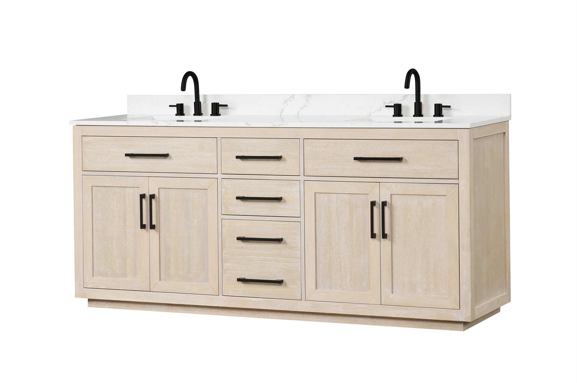 wendeway Solid Wood Frame And Plywood Freestanding Bathroom Cabinet,80 ...