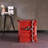 Bright Red Cargo Container Nightstand, All Solid Iron Industrial Bedside Cabinet with Fixed Inner Shelf, Heavy Duty Latch-Door Metal End Table for Loft, Man Cave, Bedroom & Gaming Room-934457881