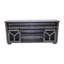 Meuble télé, porte en treillis métallique, éclairage DEL, éléments en forme de Y, couleur gris antique, style grange coulissante pour 60 ou 69 pouces, finition soignée, compatible avec les téléviseurs, spacieux