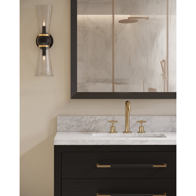 Byford 2 - Light Bath Sconce, Polished Nickel/Polished Brass