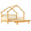 Lit en bois dans une cabane avec rails à coussins moelleux, pour enfants, adolescents, filles, garçons-918469779