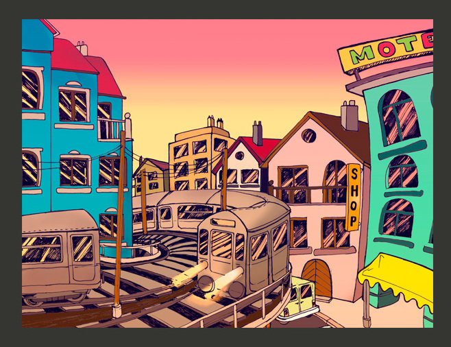 Morning in a City 193cm x 250cm Wallpaper, 300"W x 231"L