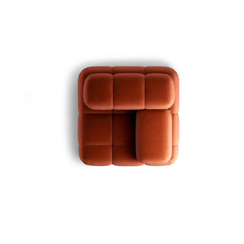 1 Seater Velvet Sofa, Orange