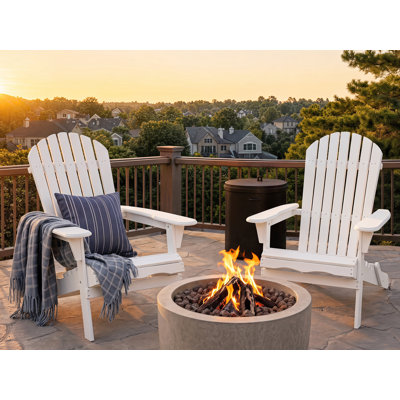  Ensemble de 2 chaises Adirondack pliantes en bois massif pour terrasse, cour, porche, jardin et terrasse avec accoudoirs larges