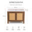 Base de meuble-lavabo autoportant en rotin, armoire de rangement de style campagne moderne avec portes doubles à fermeture en douceur, sans lavabo inclus