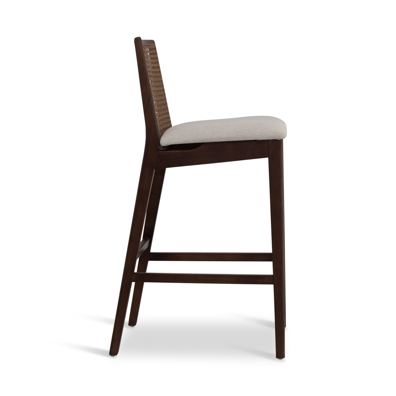 Mag Cane Bar & Counter Stool, Bar Stool (29.5" Seat Height), Medley Ivory/Brown/Natural