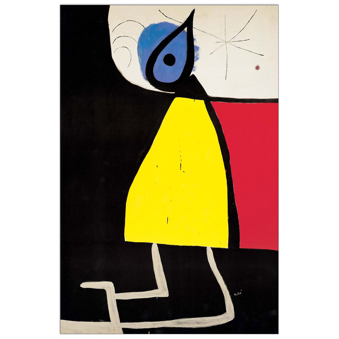 Poster ''Frau in der Nacht 1973'' von Joan Mirò, Kunstdruck