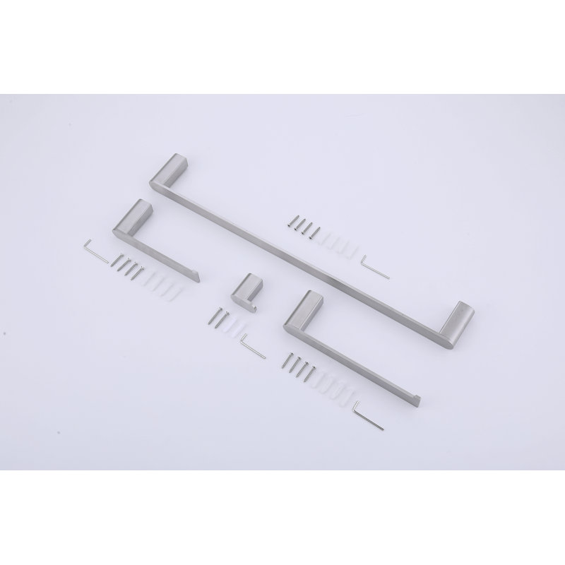 Ensemble de quincaillerie pour salle de bain brossée, Argent argent