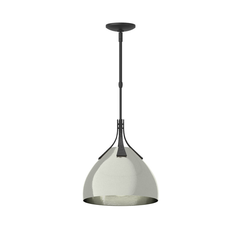 Summit 1 - Light Single Dome Pendant, Sterling, Black