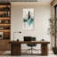 «Turquoise Expressive Brushwork», art mural sur toile abstraite, couches décoratives turquoise, noir et ivoire pour le salon, tendue avec châssis, prête à être suspendue, 24 po x 48 po