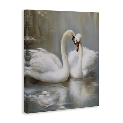 «Kissing Swans on Pond», conception par Arlington Prints