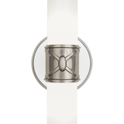 Chase 2-Light Wall Sconce - Polished Nickel, Polished Cas White -