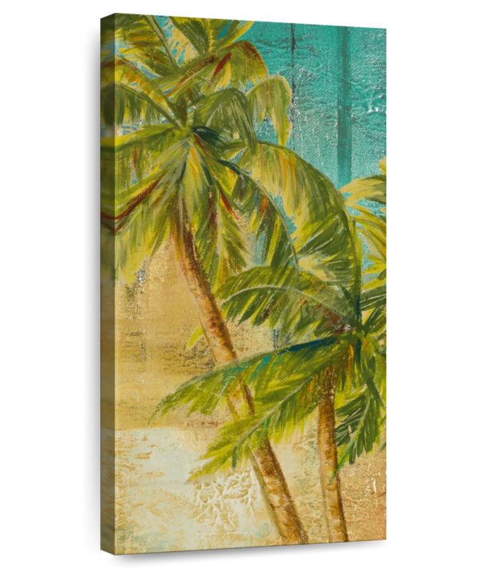 Panneau de palmier de plage I, H 24 po x l 12 po