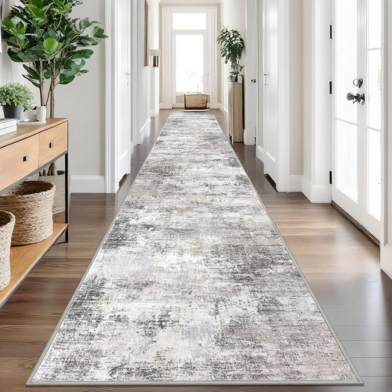 Washable Area Rugs Non Slip Bedroom Rug Living Room Rugs with Rubber Backing, Runner 3' x 18'