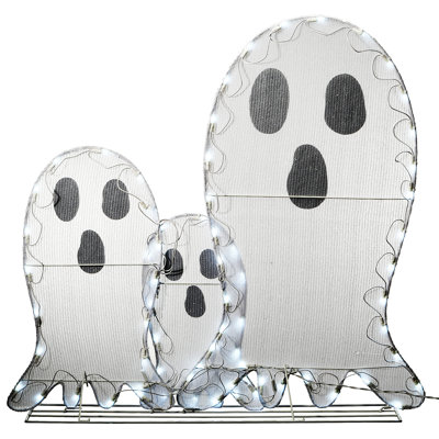 36" Pre-Lit Ghost Trio Halloween Decoration