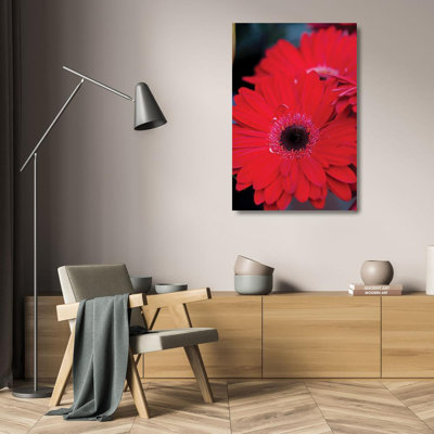 Red Barrel Studio® Berzel, Erin Gallery Wrapped Canvas Art Titled: Red Gerbera Daisies II