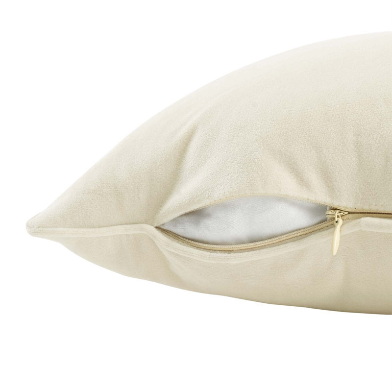 Coussin décoratif en velours lombaire Performance par Modway, Ivoire, 15,5 po x 23,5 po