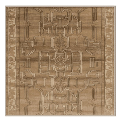 Machine Washable Art Deco Brown Area Rug