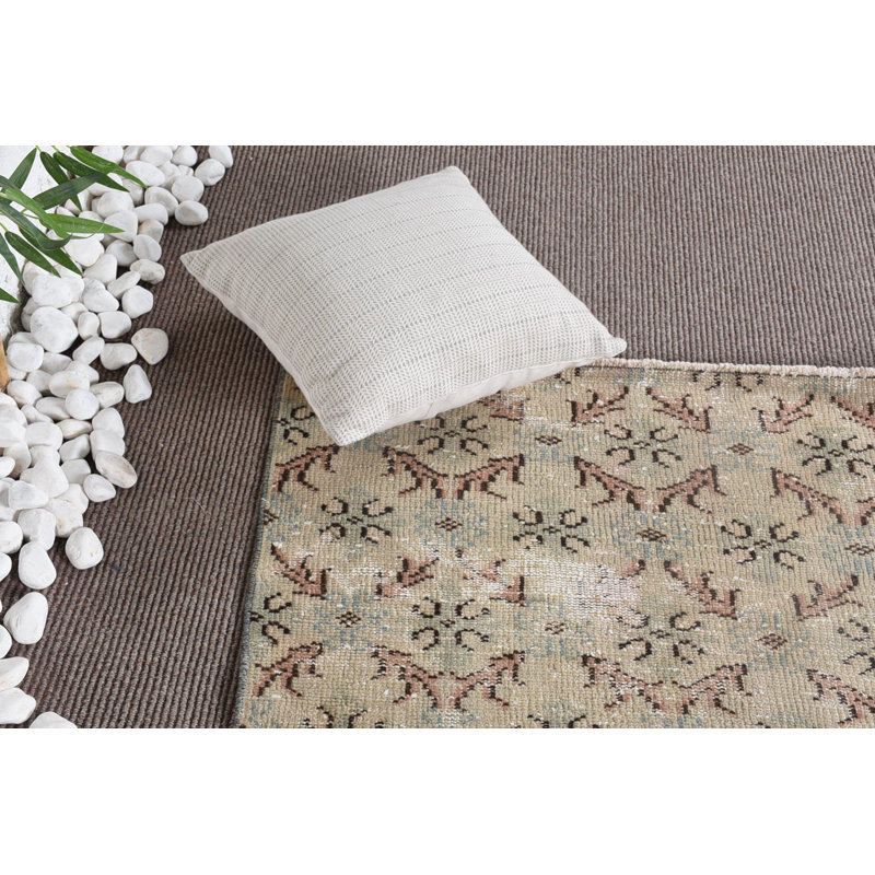Tapis décoratifs 3,1 x 6,1 pi, tapis tissés à la main beige, tapis neutre, tapis rétro, tapis turcs, tapis de chambre à coucher