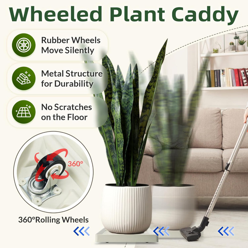 Chariot pour plante 2PCS avec roues cachées