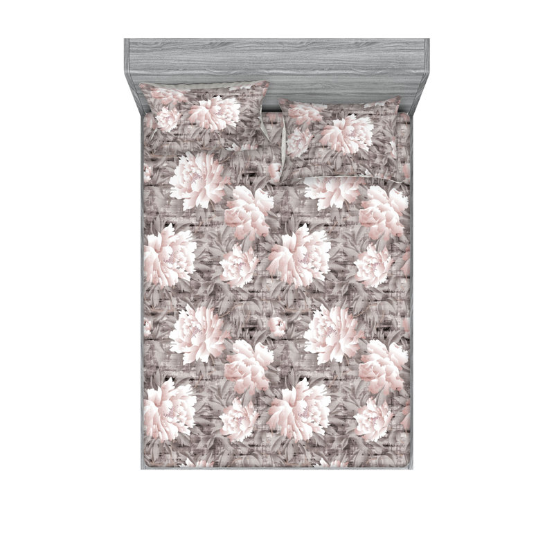 Drap-housse et taie décorative Ambesonne, Ensemble de draps pour grand lit avec 2 taies d'or