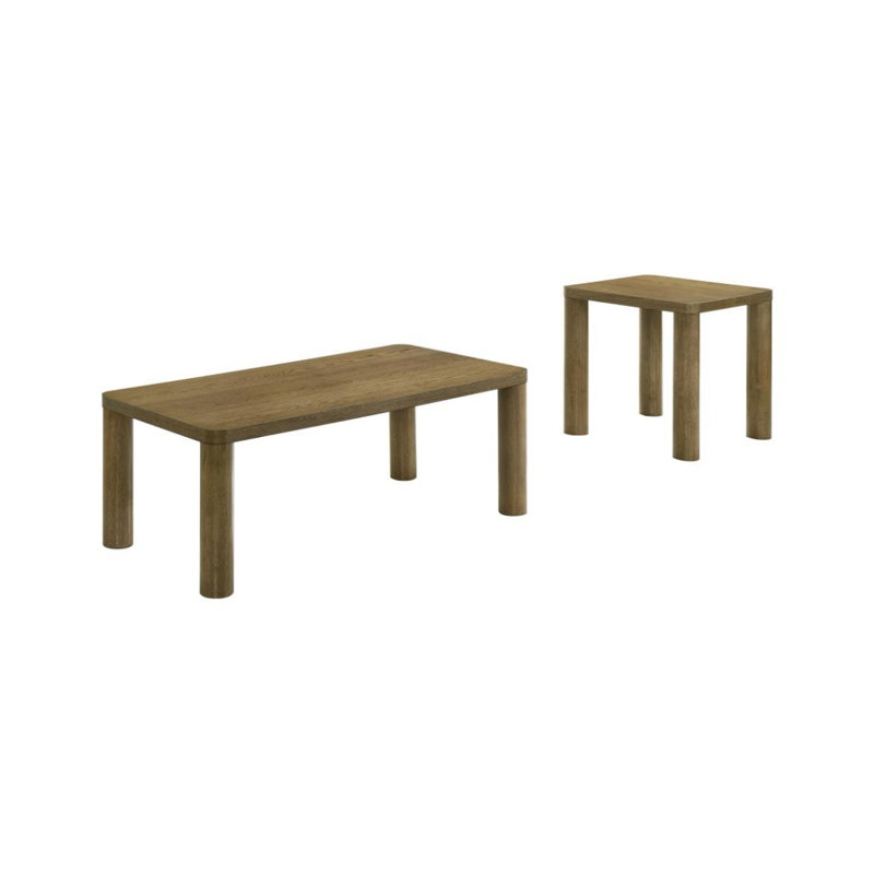 Ensemble de tables basses 2 pièces Threlfa, 2 pièces: table basse, table de bout, Chêne brun
