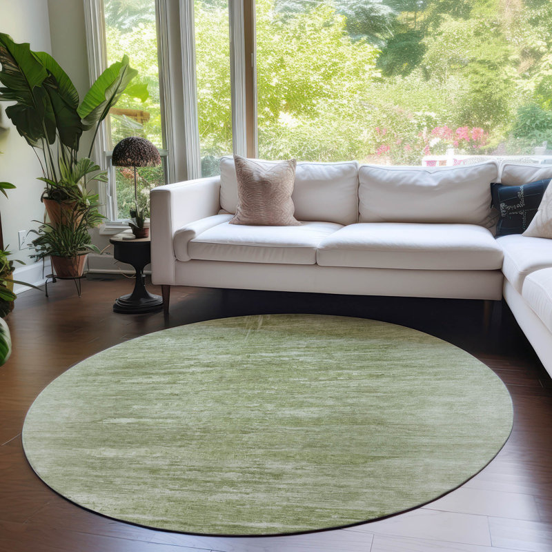 Winola Washable Indoor / Outdoor Rug, Round 8'