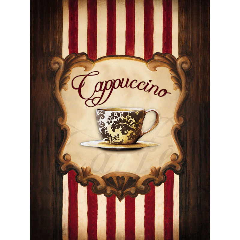 Cappuccino Caffe - impression sur toile tendue, H 16 po x l 12 po