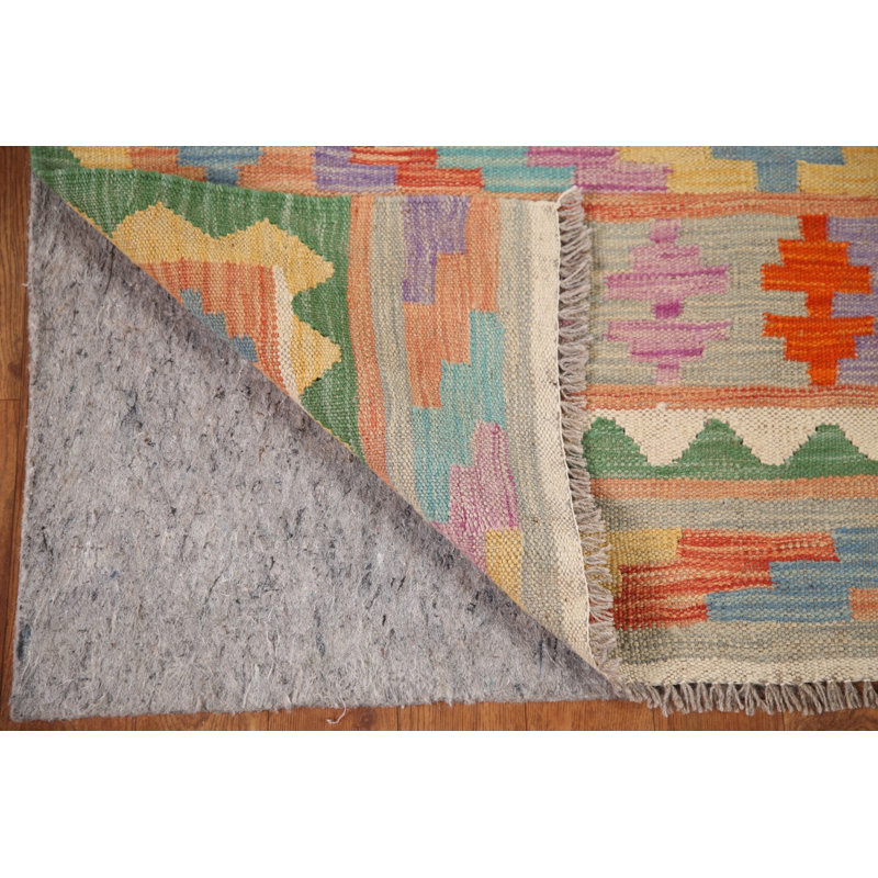 Colourful Kilim Reversible Wool Area Rug 5x6