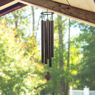 50" Long Dark Brown Metal Tubes Traditional Wind Chime Unique Gifts