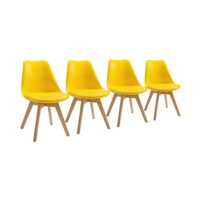 4 Ayden Upholstered Dining Chair with Cushion Seat Padding