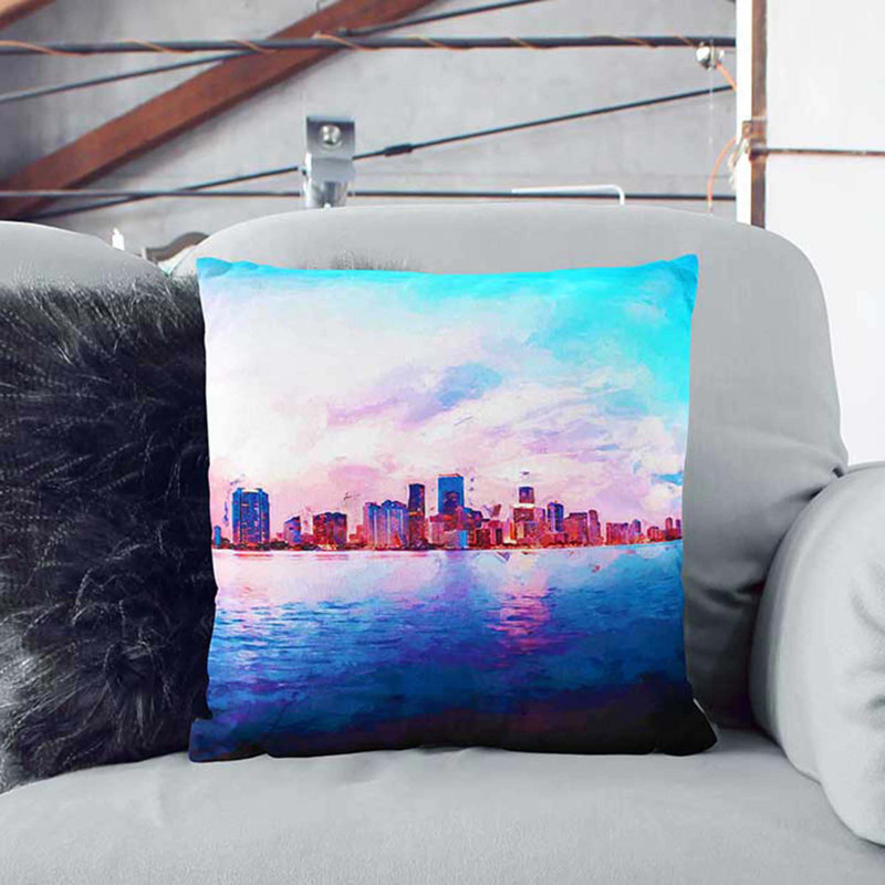 Square Cushion, 55cm H x 55cm W x 20cm D, White