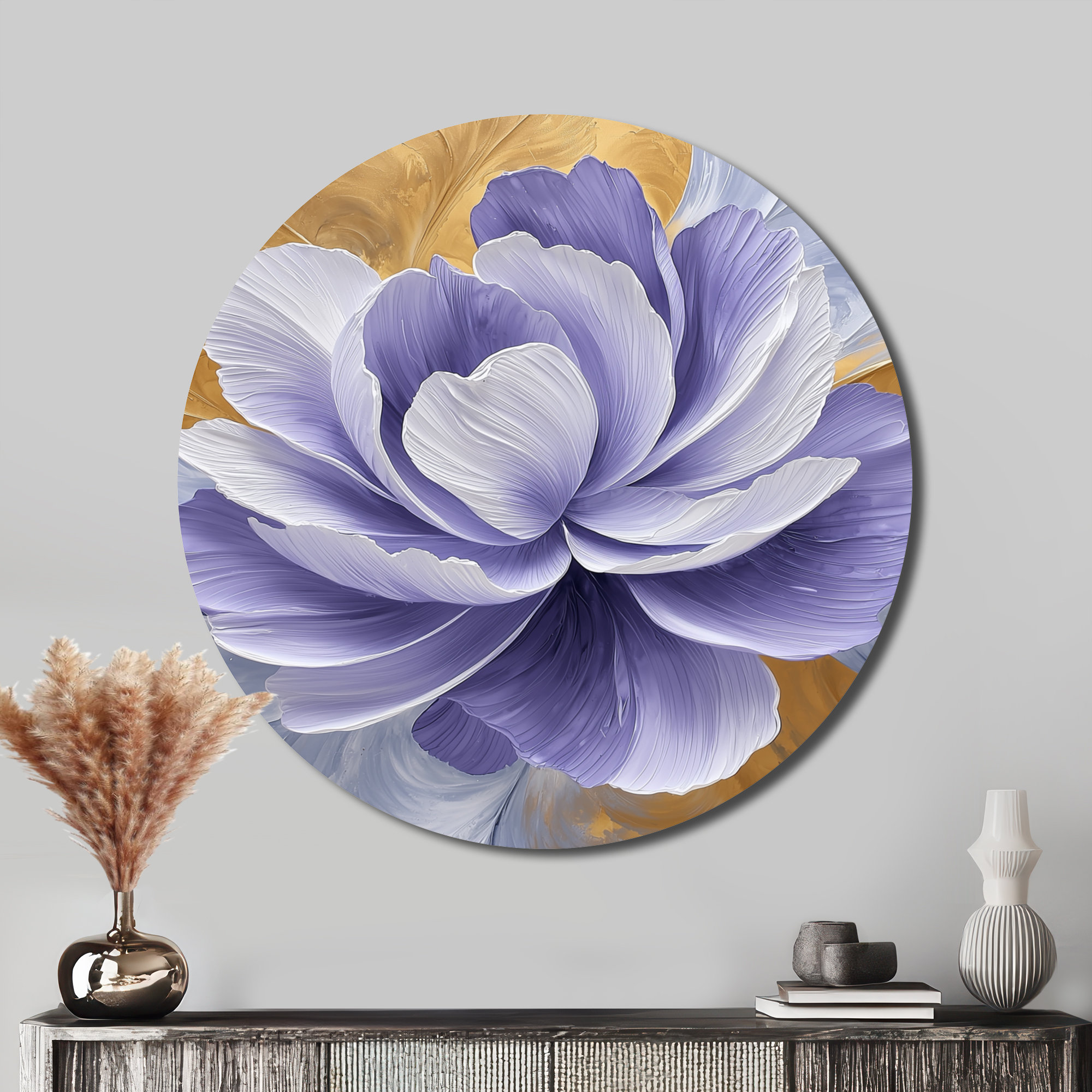 Mercer41 Lavender And Golden Balance Of Peonies Blossom II - Modern ...