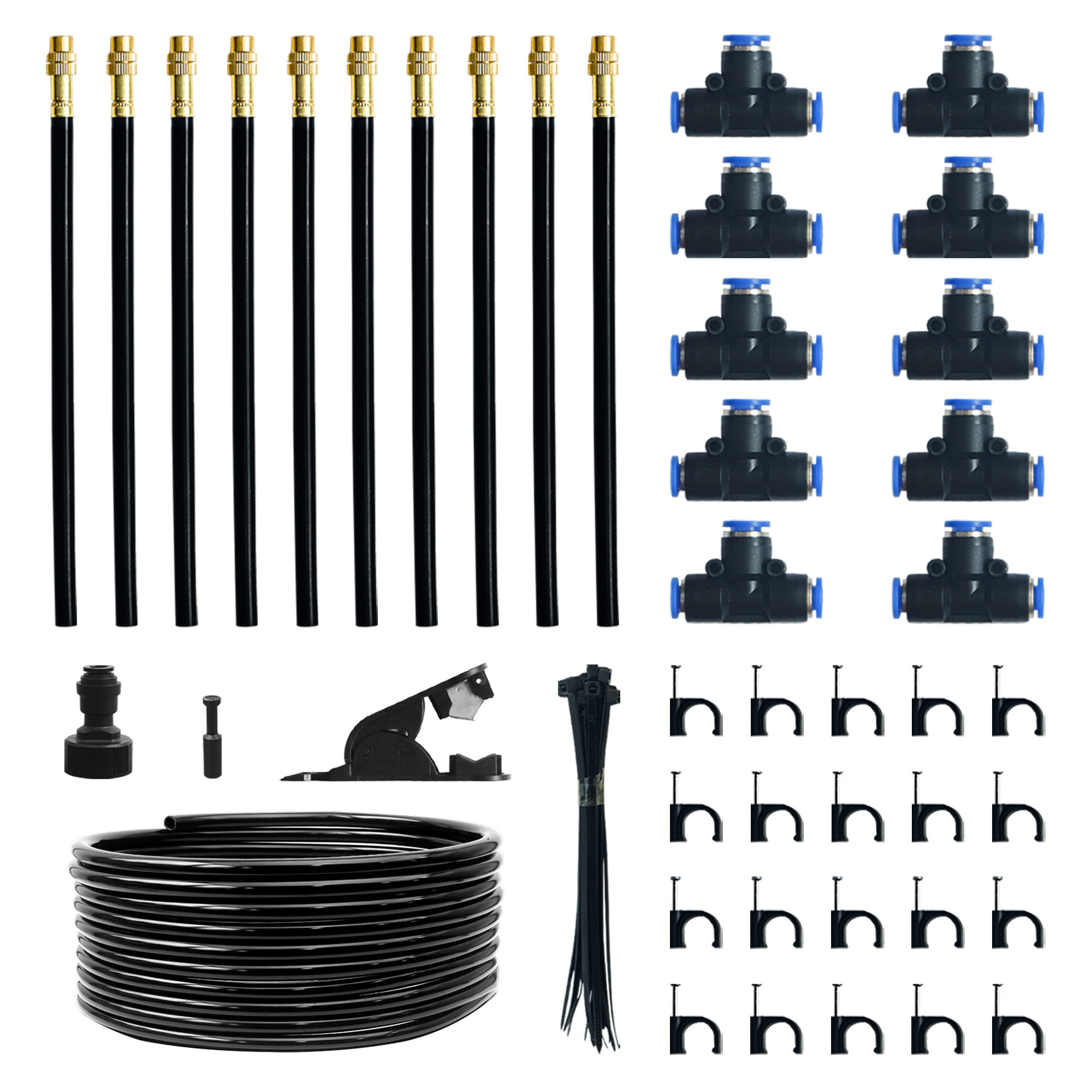CJGQ 360° Adjustable Drip Irrigation System Kit, 32.8ft Automatic ...