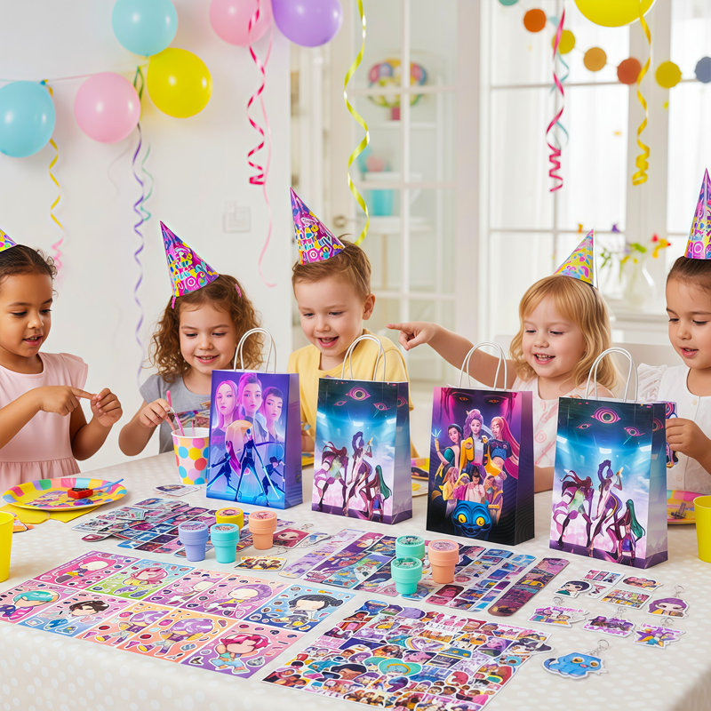 Kpop Demon Hunters Party Favors for Kids, 227 Pcs Kpop Demon Hunters Birthday Party Decorations Set