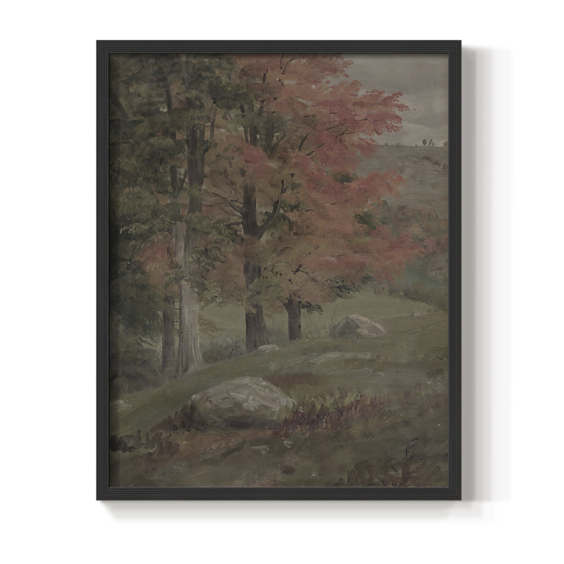 «Vintage Landscape Cxxix», reproduction encadrée - bois massif, Noir, noir, noir, noir, H 21 po x l 17 po