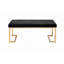 Banc en tissu et finition champagne Boice