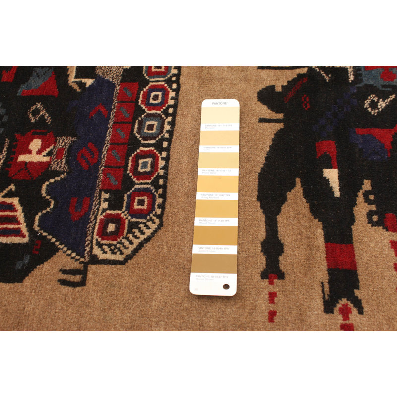 Tapis décoratif en laine noué à la main de conception unique noué à la main New Age 6 pi 8 po x 9 pi 8 po Braylei